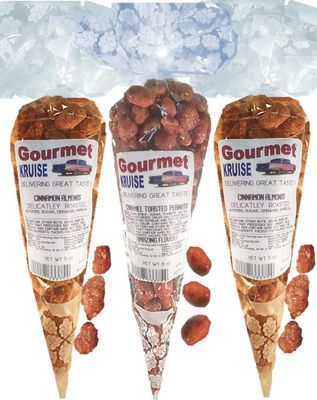 Almonds (2) Cinnamon Roasted (1) Caramel Toasted Peanuts (NET WT 18 OZ) Gourmet Kruise Signature Gift Bags