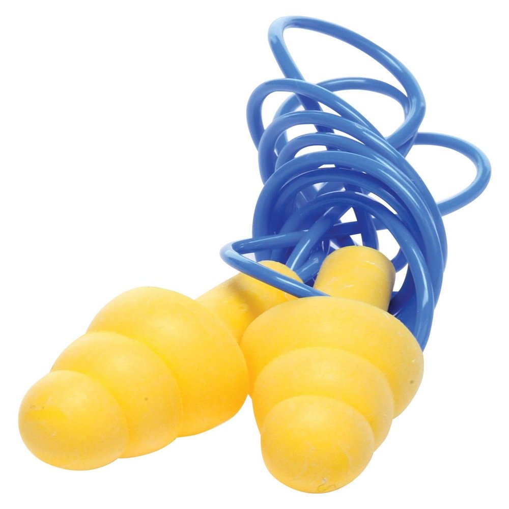 3M 340-4014 Multiple Use UltraFit Triple-Flange Elastomeric Polymer Corded Earplugs with Vinyl Cord (200 Pair Per Box)