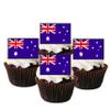24 Australian Flag Edible Cupcake Toppers, Australia Edible Cake Decorations, Patriotic Decor, International Flags of the World Cake Toppers, Cricket and Olympic Decorations, Eurovision Party view 1