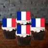 24 French Flag Edible Cupcake Toppers, France Flags, Edible Cake Decorations, Flags Of The World Cake Decor, Eurovision Party Decor, Paris Theme Patriotic Decorations view 4
