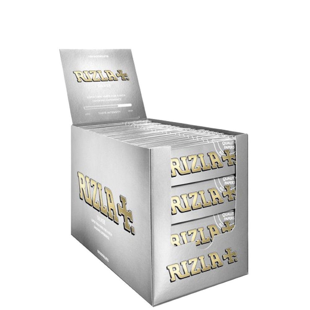 Full Box (100x) Rizla Silver Rolling Papers Single Size