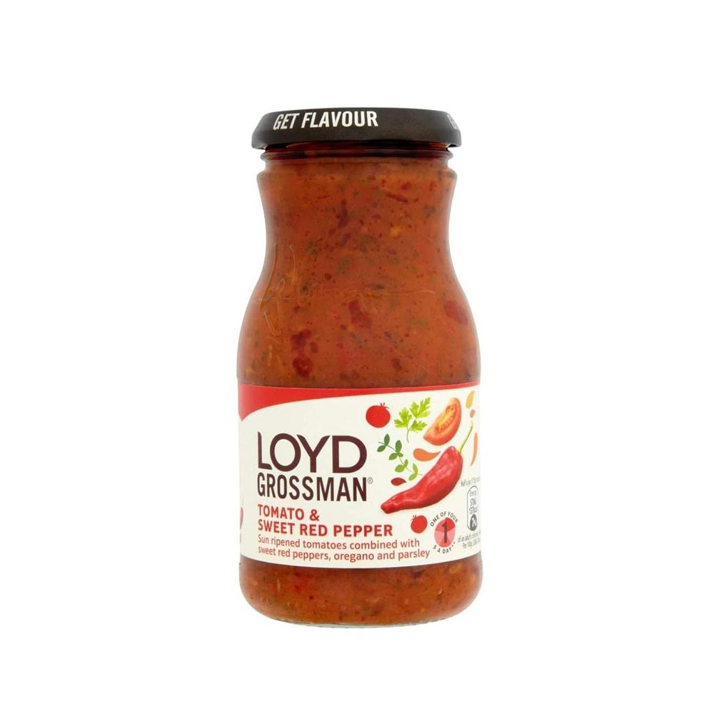 Loyd Grossman Pasta Sauce - Tomato & Sweet Red Pepper (350g) - Pack of 6