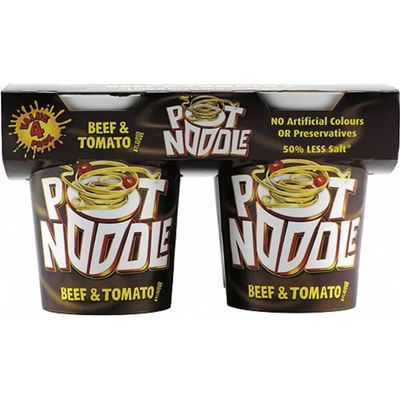 Pot Noodle Beef & Tomato Flavour (4x90g) - Pack of 6