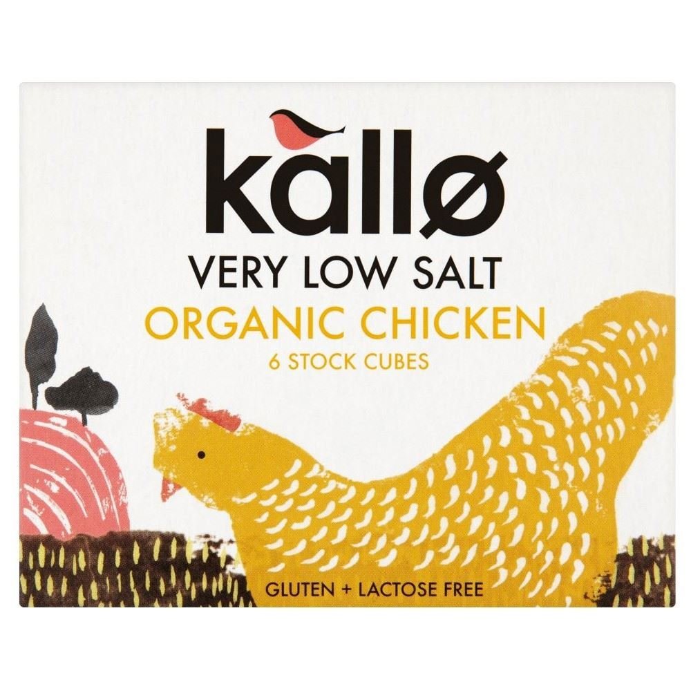 Kallo Organic Very Low Salt Chicken Stock Cubes (6x8g) - Pack of 6