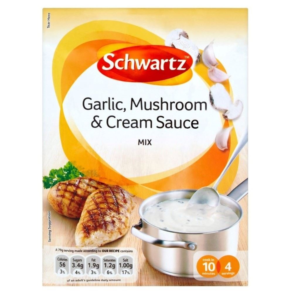 Schwartz Garlic, Mushroom & Cream Sauce Mix (26g) - Pack of 6