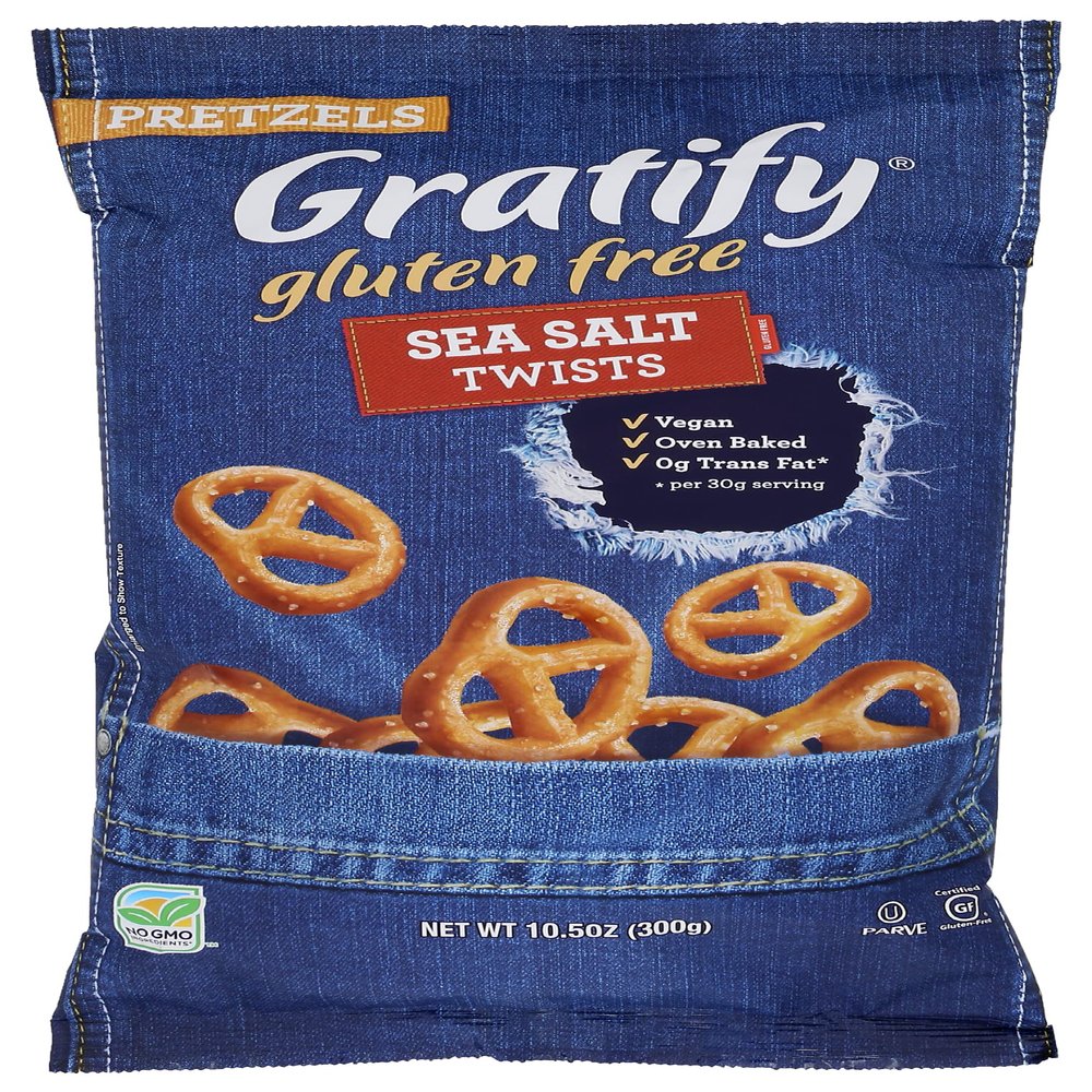 Gratify Sea Salt Seasoned Pretzel Twists, Gluten Free, 10.5 Ounces (Pack Of 6)