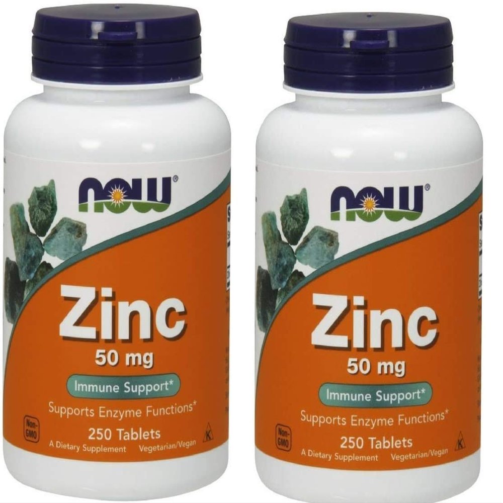 NOW Foods Zinc Gluconate 50 mg Tabs - 50 mg - 250 ct - 2 pk