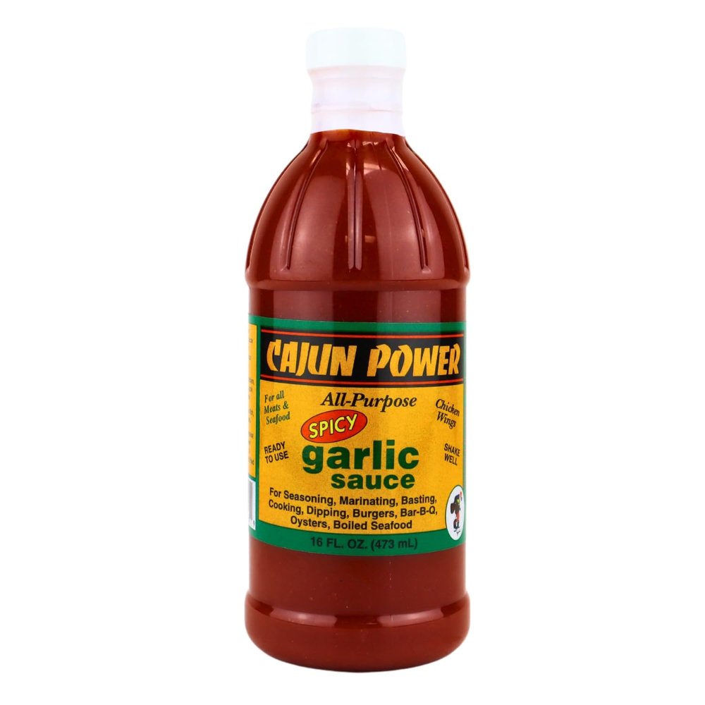 Cajun Power garlic sauce - Authentic Louisiana Flavor, Gourmet Cooking Sauce, Perfect for Cajun Recipes, Marinades, Grilling, and Dipping (1 Pack, Spicy Garlic Sauce 16oz)