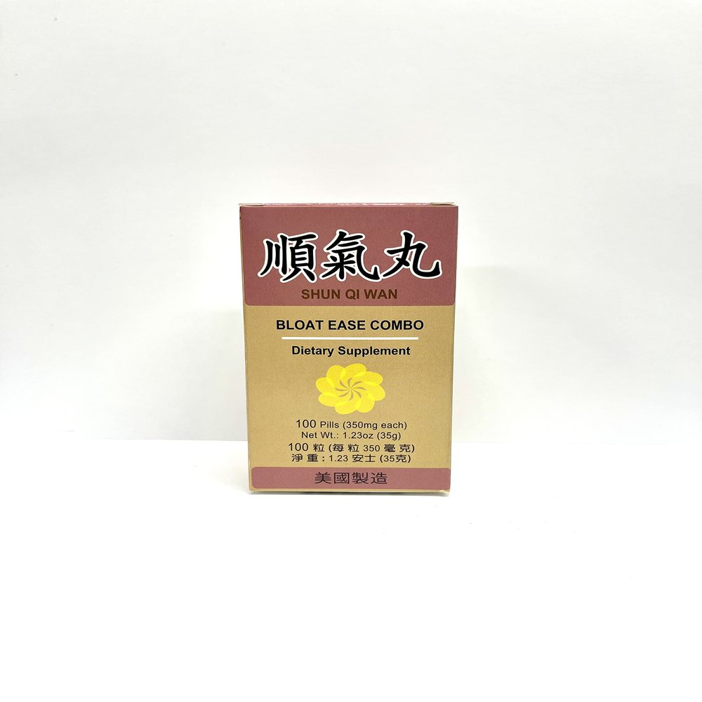Lao Wei Bloat Ease Combo - Shun Qi Wan Herbal Supplement Helps for Stomach & Digestive System 350mg 100 Pills Made in USA