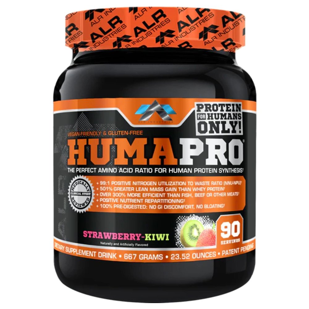 ALR Industries Humapro | Amino Acids Protein Matrix for Humans | 99% Utilization for Lean Muscle | Vegan, Gluten Free | 667g / 90 Servings (Strawberry Kiwi)