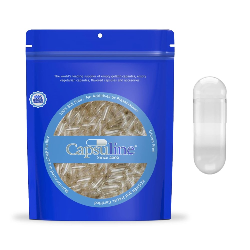 Capsuline, Size 0 Separated Capsules - 50,000 Count Clear Vegetarian Empty Capsules Separated in Bags - Empty Capsules - Separated Empty 0 Capsules - Separated Pill Capsules Empty for DIY