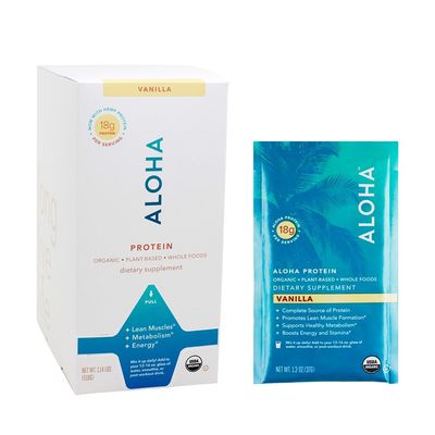 ALOHA Organic Plant-Based Protein Powder, Vanilla, 1.14 Pounds (518g) (Packaging May Vary)