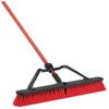 Libman Commercial 24-inch Multi-Surface Heavy-Duty Push Broom, Red & Black Bristles, 3/Carton (823) view 1