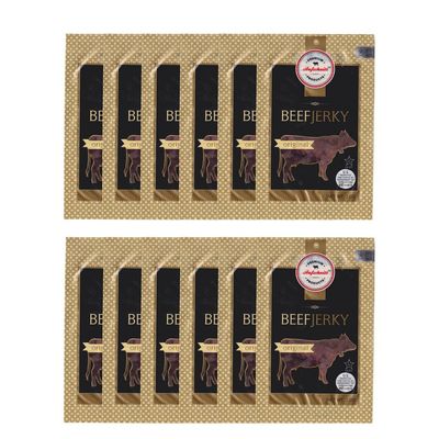 Aufschnitt Grass Fed Beef Jerky - Low Sodium, Certified Kosher - Made in USA - Keto Friendly - 12 Pack, Original