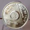 wendells 10 Year Silver Plated AA Anniversary Medallion Chip Serenity Prayer X view 3