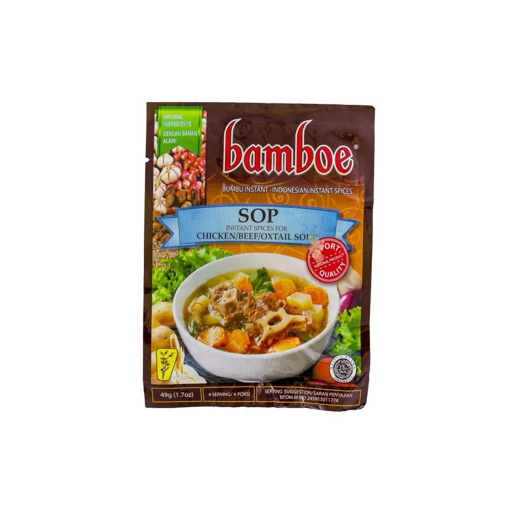 bamboe - SOP INSTANT SPICES FOR CHICKEN / BEEF / OXTAIL SOUP - 6 x 1.7 OZ / 49 g - Product of Indonesia by N/A