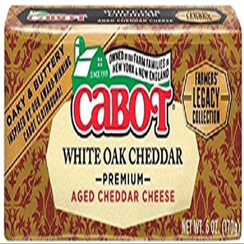 CABOT Cheese Bar, Cheddar White Oak, 6 Ounce (Pack of 12)