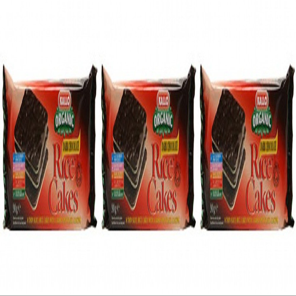 (3 Pack) - Kallo - Rice Cakes Dark Chocolate | 90g | 3 Pack Bundle