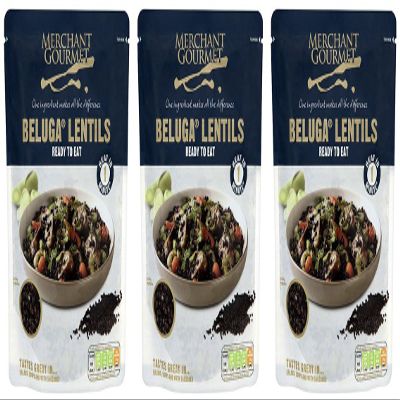 (3 Pack) - Merchant Gourmet - Beluga Lentils Ready to Eat | 250g | 3 Pack Bundle
