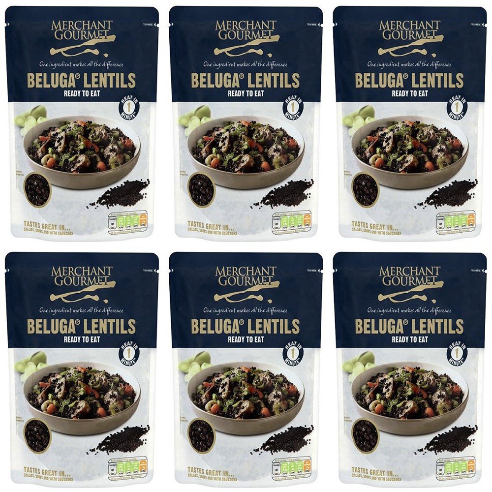 (6 Pack) - Merchant Gourmet - Beluga Lentils Ready to Eat | 250g | 6 Pack Bundle