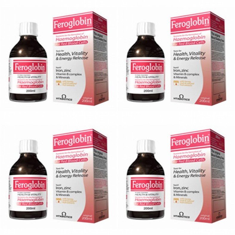 (4 Pack) - Vitabiotic - Feroglobin-b12 | 200ml | 4 Pack Bundle