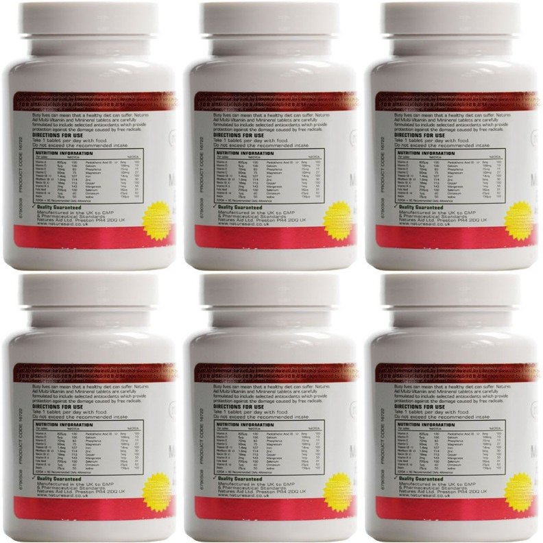 (6 Pack) - Natures Aid Promo Packs - Multi Vitamins & Minerals | 90's | 6 Pack Bundle