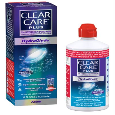 Clear Care Plus Cleaning & Disinfecting Contact Lens Solution with Lens Case, Clear, 12 Fl Oz