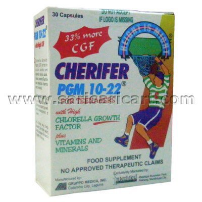 Cherifer PGM 10-22 Capsules with Zinc for Teenagers with Chlorella Growth Factor,and Taurine 30 Capsules