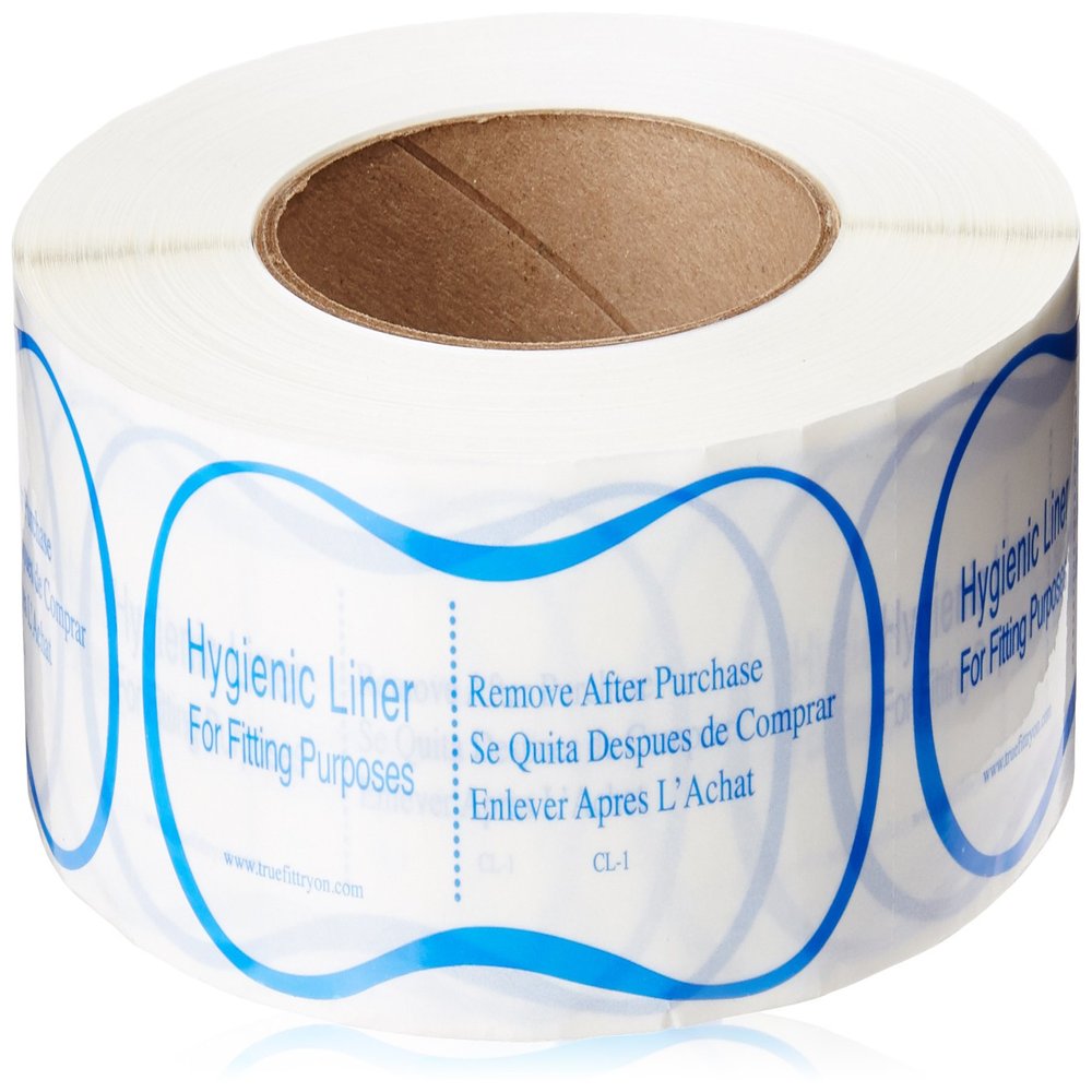 True Fit Try On Hygiene Strips for Swimwear & Lingerie - Adhesive Hygienic Liners for Retail Clothing - Panty & Swimsuit Liners for Women - Made in the USA (2" X 4-5/16, Clear Hourglass, 1000 Count)