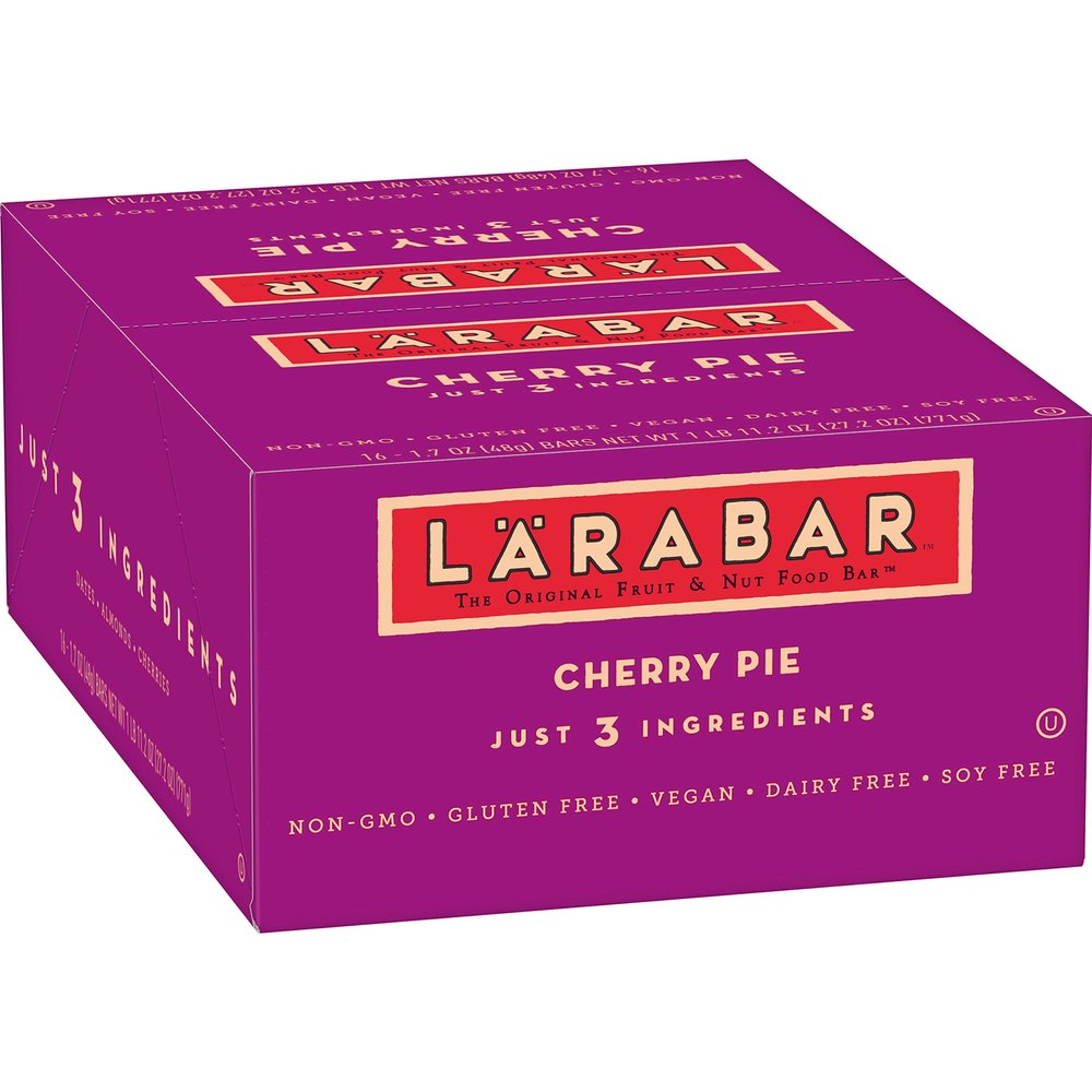 Larabar Gluten Free Bar, Cherry Pie, 1.7 oz Bars (16 Count), Whole Food Gluten Free Bars, Dairy Free Snacks