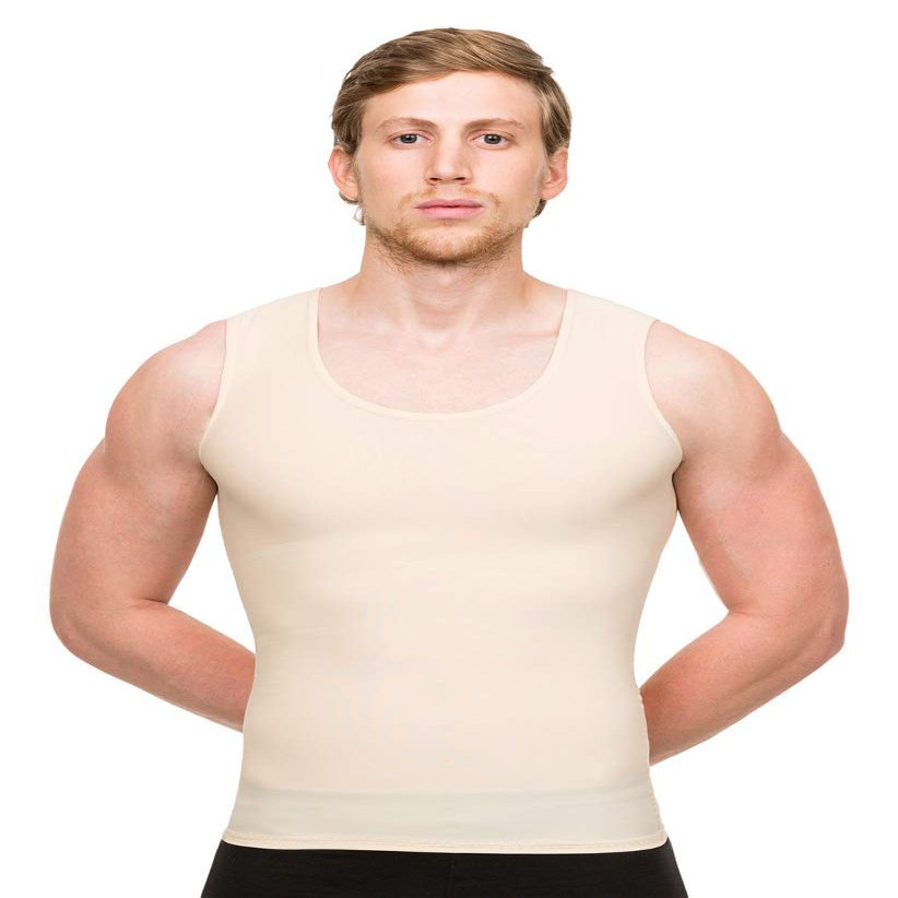 Isavela 2nd Stage Male Abdominal Cosmetic Surgery Compression Vest (MG04) (LG, Beige)