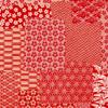 Takajirushi 49-1715 Wrapping Paper, Japanese Style Pattern, Chiyo Paper, Red, Half Size, 50 Sheets view 1