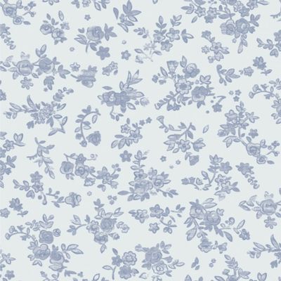 (Sasagawa) Takajirushi Wrapping Paper, 49-1500, Floral Pattern, Blue Flowers, Half Size, 50 Sheets