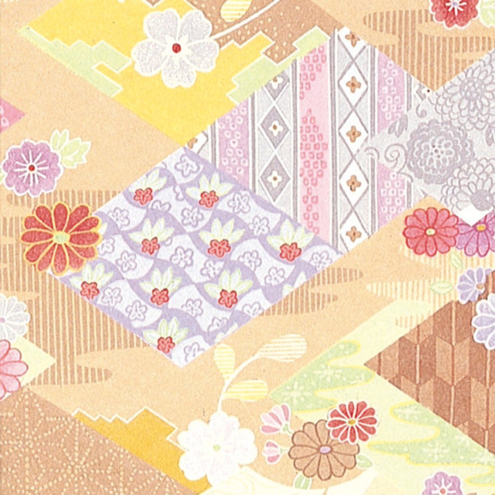 (Sasagawa) Takajirushi 49-1705 Wrapping Paper, Japanese Style Pattern, Chrysanthemum, Half Size, 50 Sheets