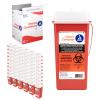 Dynarex Sharps Container, Provides a Safe Disposal of Medical Waste and Needles, Non-Sterile & Latex-Free, Made with Thermoplastic, Red, 1 Case (2 Quart, 60) view 1