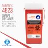 Dynarex Sharps Container, Provides a Safe Disposal of Medical Waste and Needles, Non-Sterile & Latex-Free, Made with Thermoplastic, Red, 1 Case (2 Quart, 60) view 2