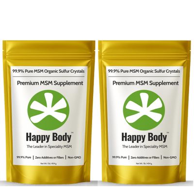 Organic Sulfur Crystals - 99.9% Pure MSM Crystals, Premium MSM Supplement - 2 x 1 LBS Pack