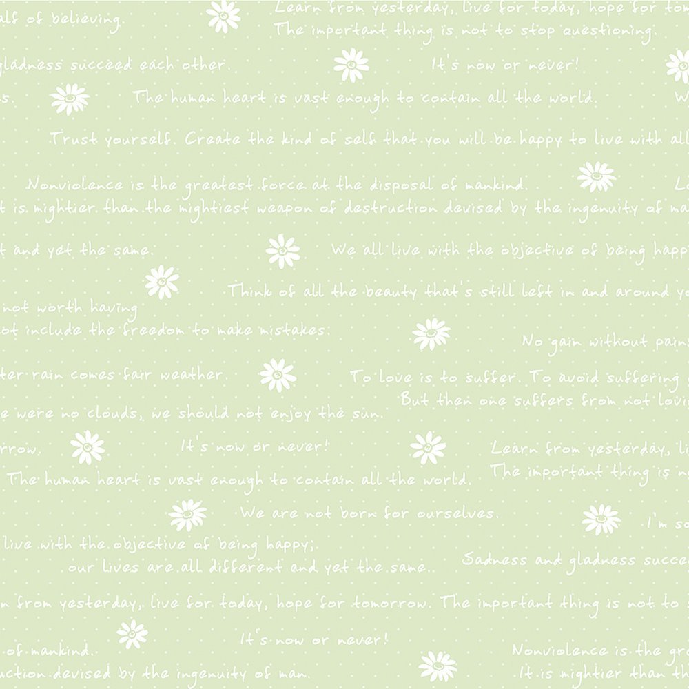 (Sasagawa) Taka Corporation 49-1526 Wrapping Paper, Floral Pattern, Flower Letter, G, Half Size, 50 Sheets, Green