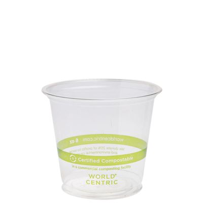 100% Compostable Cups by World Centric, Made from Ingeo PLA, for Cold Drinks, Clear, 6 oz (Pack of 2000)