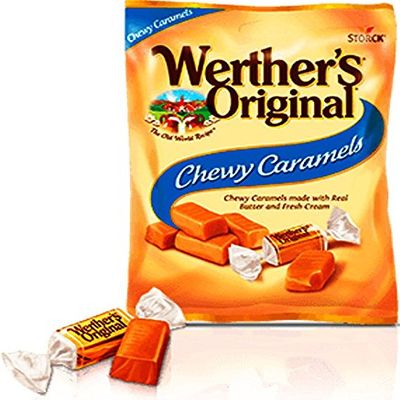 Werther's Original Chewy Caramel Candies - Individually Wrapped Soft & Chewy Candy Pieces, Sweets for Parties or Holidays - 2.4 oz Bags (Pack of 6)