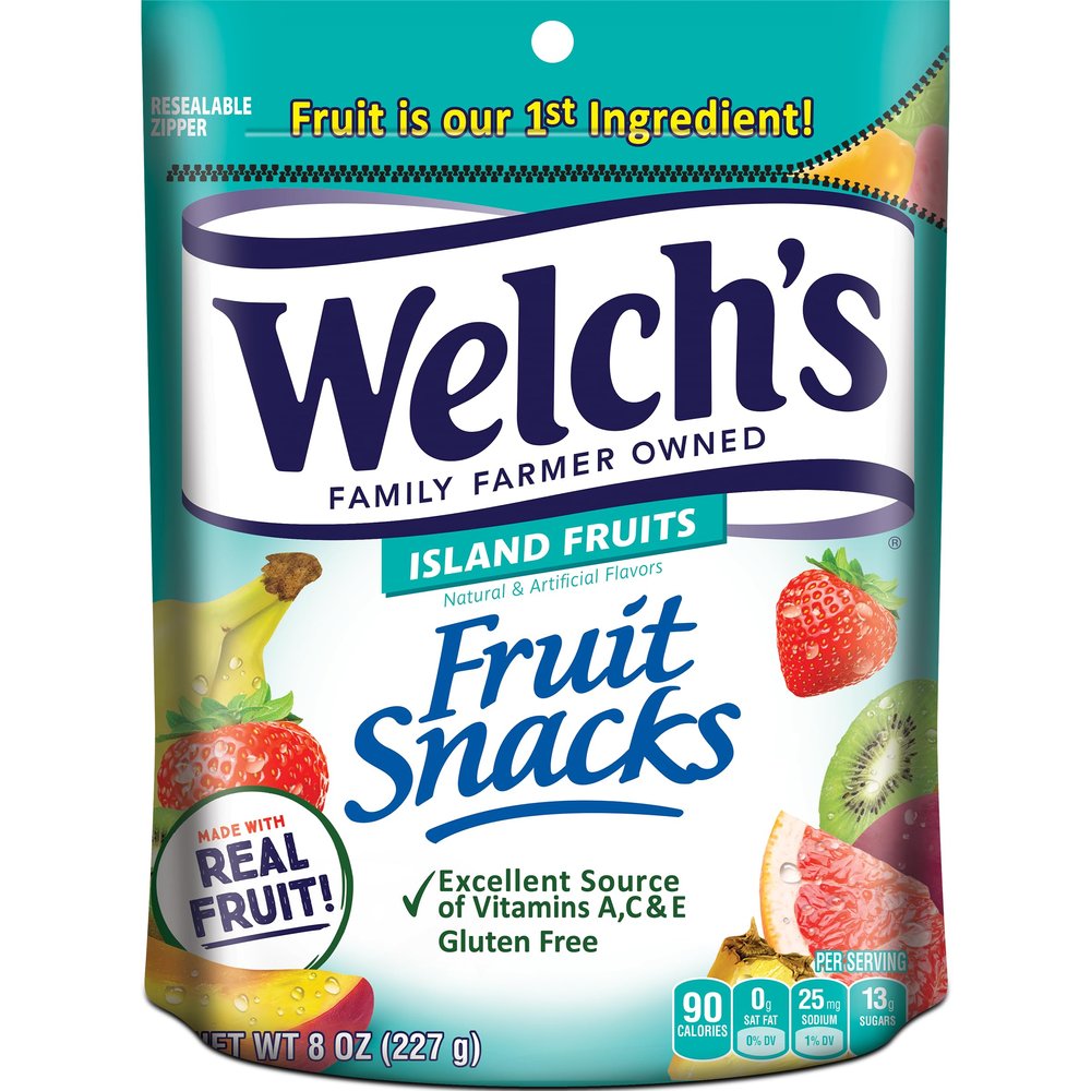 Welch's Fruit Snacks, Island Fruits Snack Pack, Gluten Free, 8oz Snack Pack (Pack of 1)