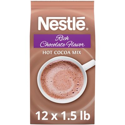 Nestle Hot Chocolate Mix, Rich Chocolate Flavor, Bulk Whipped Hot Cocoa Mix, 1.5 lb Bag (Pack of 12)