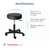Sammons Preston Pneumatic Therapy Stool, Black, Dense Foam Cushion Stool for Extra Support and Comfort, Swivel Seat with Mobility Wheels for Clinical & Hospital Use, Lower Body Support, Rolling Stool view 2