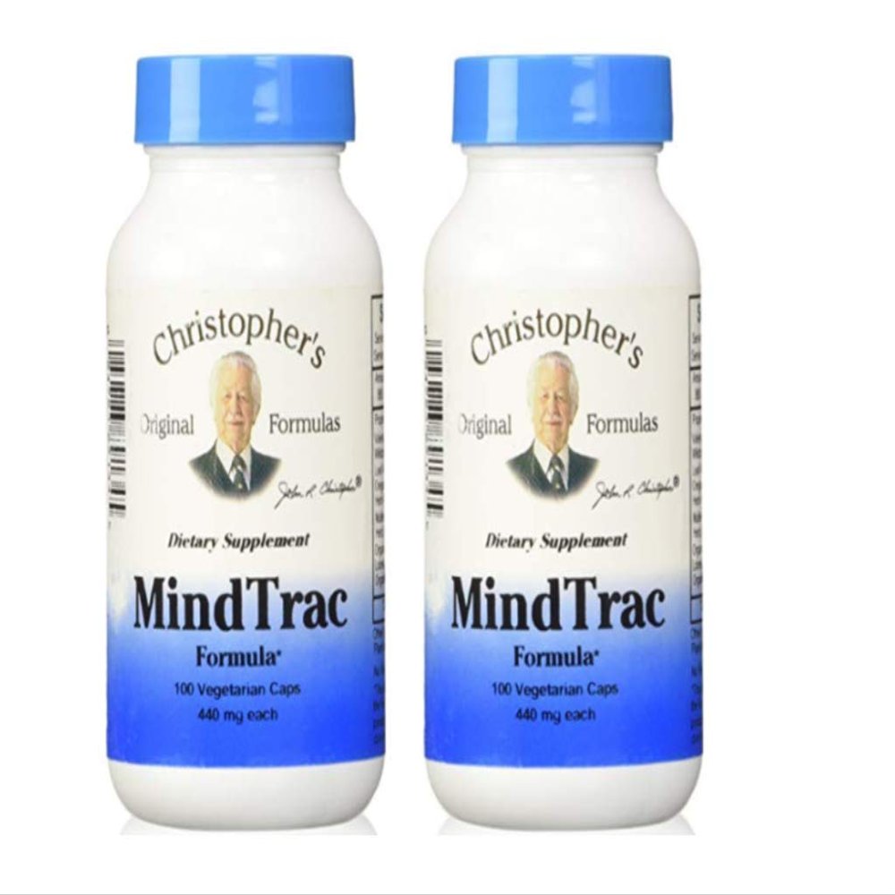 Christopher's Original Formulas MindTrac Formula, Natural Mood Support & Memory Supplements 100 Caps - Pack of 2