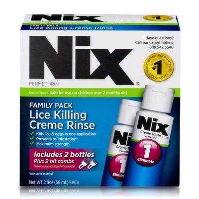 Nix Lice Killing Creme Rinse Family Pack, 2 oz & Nit Removal Comb, 2 Pack