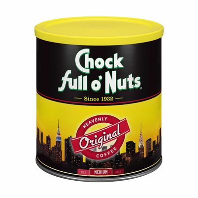 Chock Full o' Nuts Heavenly Original Ground Coffee  Premium Beans in Recyclable Steel Can  Rich Flavor & Aroma, Medium Roast  Perfect for Drip, Pour-Over, Percolator  30.5 Oz Can