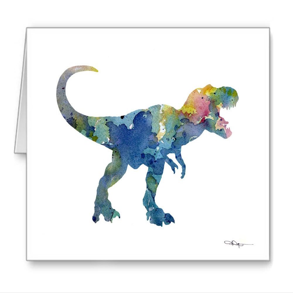 DJ Rogers Fine Art Tyrannosaurus Rex - Set of 10 Dinosaur Note Cards With Envelopes