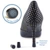 GoGoHeel Quick Tips - The Original High Heel Protectors & Heel Tip Replacement Caps, Repair Worn Stiletto Heel Tips (2 Pair Pack - Small, Medium - Black) view 4