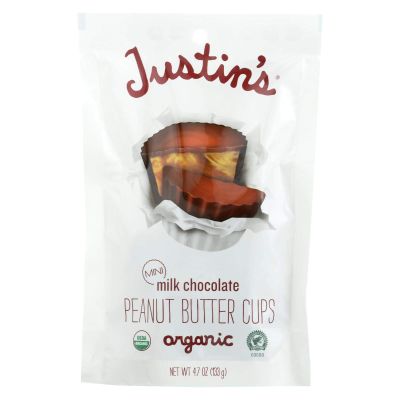 Justin's Nut Butter Mini Peanut Butter Cups, Milk Chocolate 4.7 Ounce (Pack of 6)