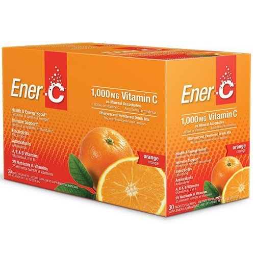 2 Packs of Ener-c Vitamin Drink Mix - Orange - 1000 Mg - 30 Packets